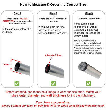 Tube Inserts with Felt for Chair & Furniture Legs | Made in Germany | Keay Vital Parts