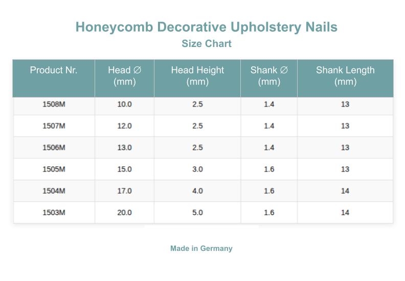Honeycomb Decorative Upholstery Nails | Made in Germany
