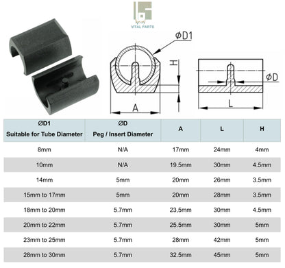 Plastic Saddle Glides for Skid & Sled Base Chairs | Made in Germany | Keay Vital Parts