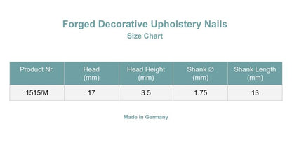 Forged Decorative Upholstery Nails | Made in Germany | Keay Parts - Keay Vital Parts