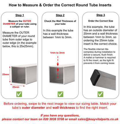 Square Tube Inserts | Made in Germany | Keay Vital Parts