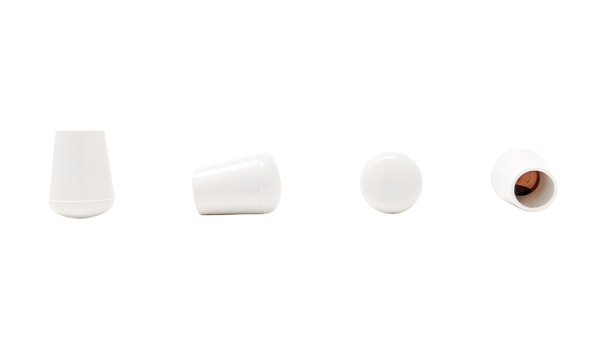 10mm White Rubber Ferrules with Steel Base Insert - Made in Germany - Keay Vital Parts