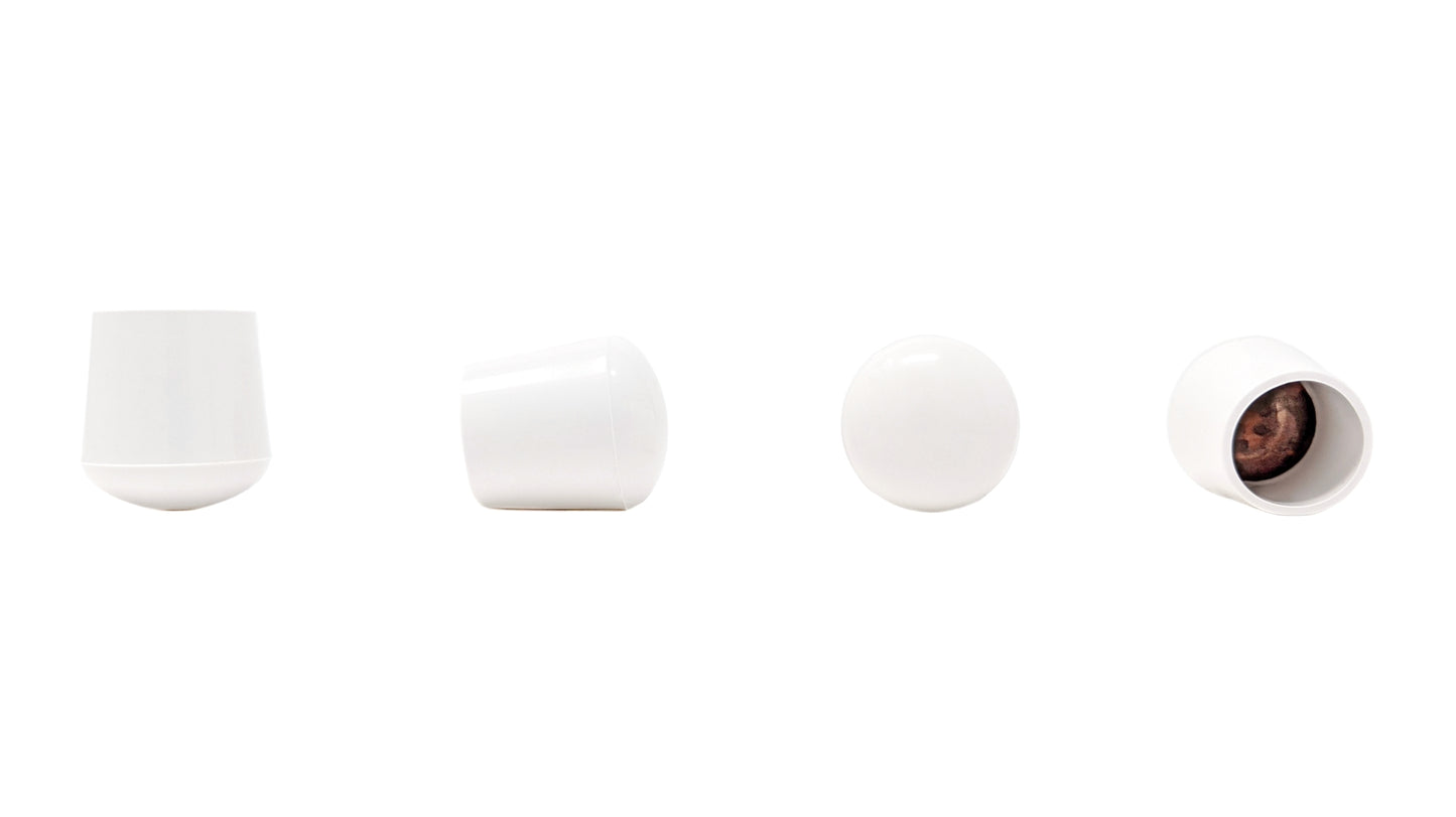 19mm White Rubber Ferrules with Steel Base Insert - Made in Germany - Keay Vital Parts