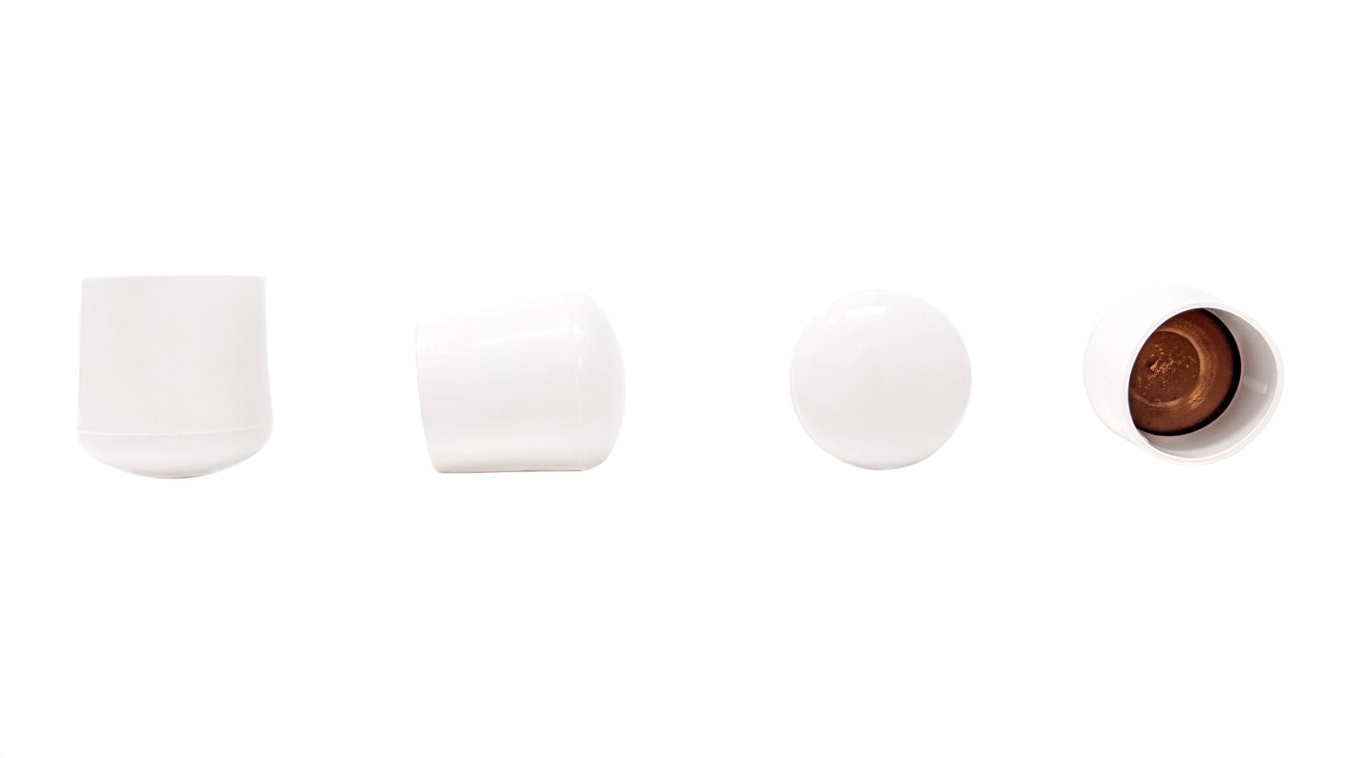28mm White Rubber Ferrules with Steel Base Insert - Made in Germany - Keay Vital Parts
