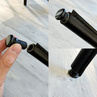 Tubular chair feet top