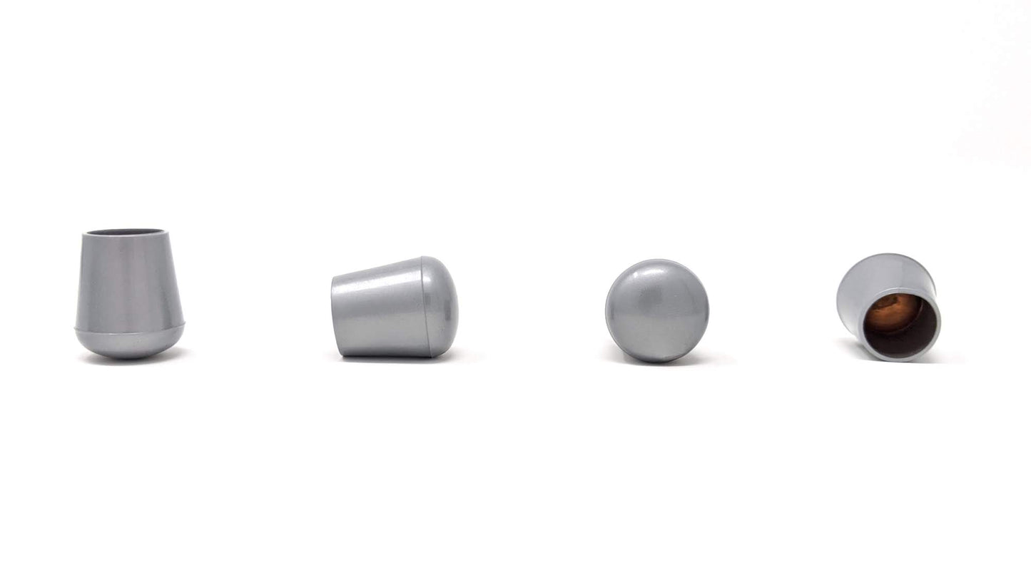 14mm Grey Rubber Ferrules with Steel Base Insert - Made in Germany - Keay Vital Parts
