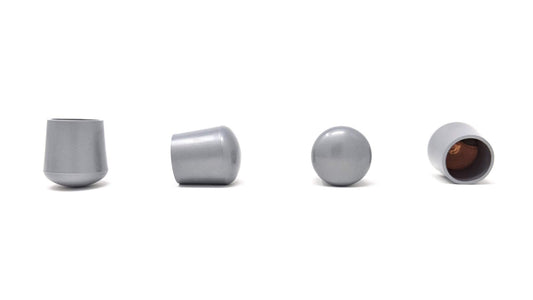 20mm Grey Rubber Ferrules with Steel Base Insert - Made in Germany - Keay Vital Parts
