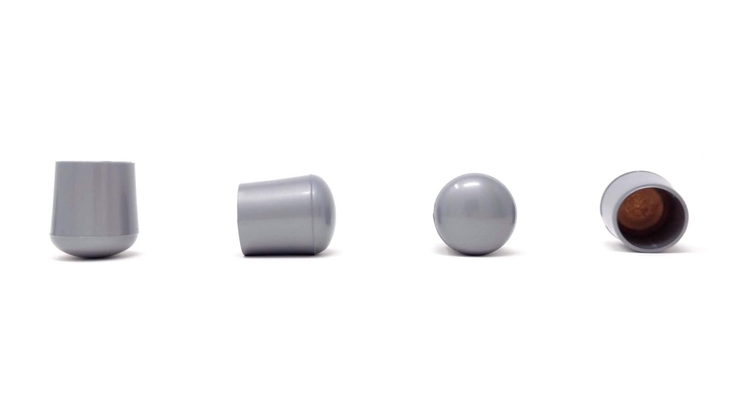 25mm Grey Rubber Ferrules with Steel Base Insert - Made in Germany - Keay Vital Parts