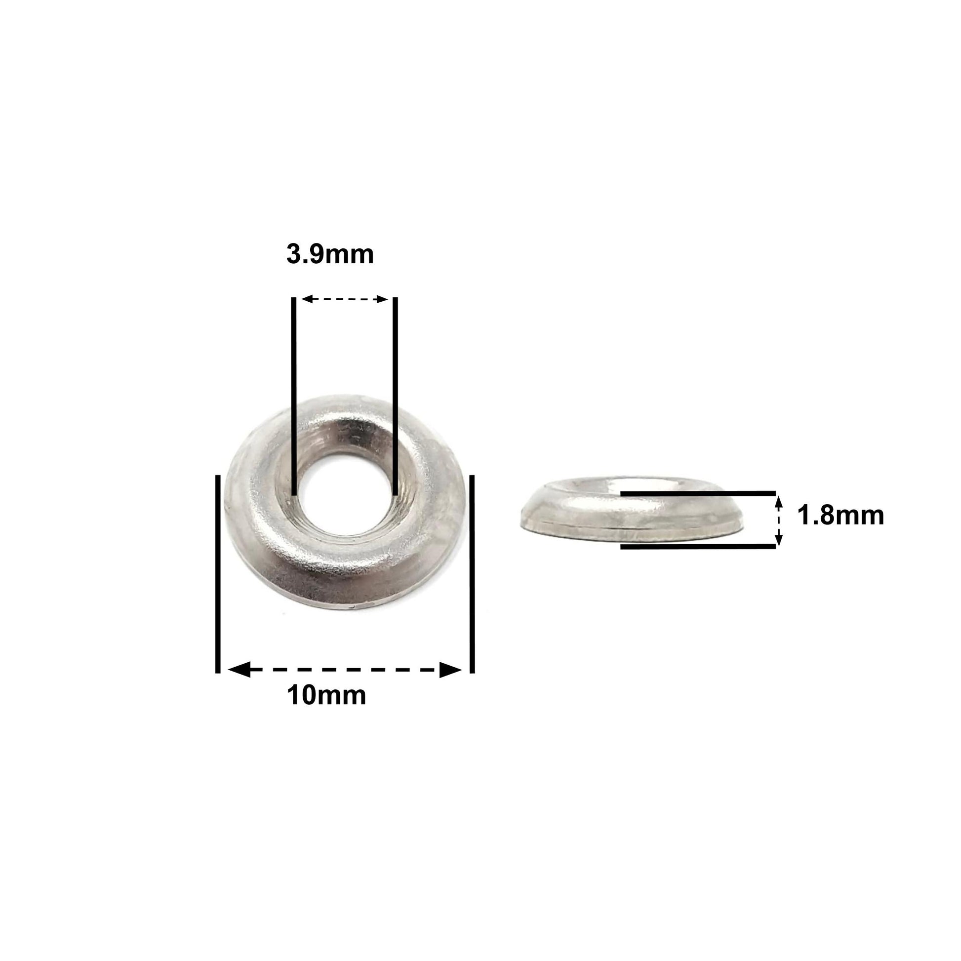 3.9mm Rosette Washers For Screws - Nickel Plated Steel, Made In Germany - Keay Vital Parts