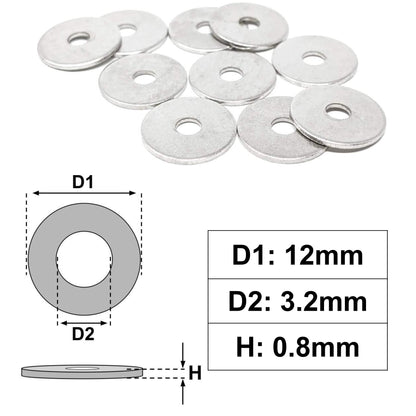 Flat Penny Washer M3 - 12x3.2x0.8mm | Made in Germany | Keay Vital Parts