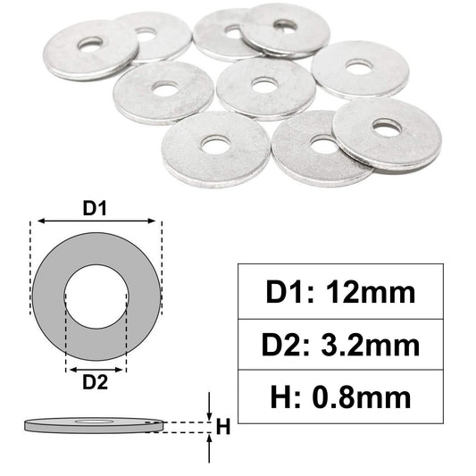 Flat Penny Washer M3 - 12x3.2x0.8mm | Made in Germany | Keay Vital Parts - Keay Vital Parts