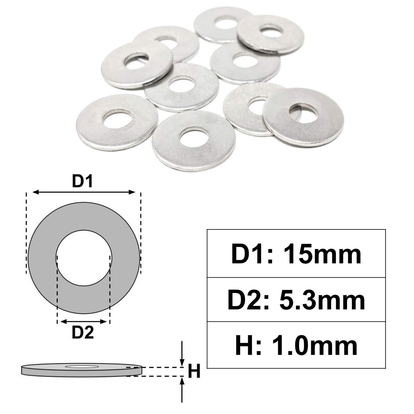 Flat Penny Washer M5 - 15x5.3x1.0mm | Made in Germany | Keay Vital Parts