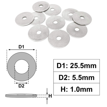 Flat Penny Washer M5 - 25.5x5.5x1.0mm | Made in Germany | Keay Vital Parts