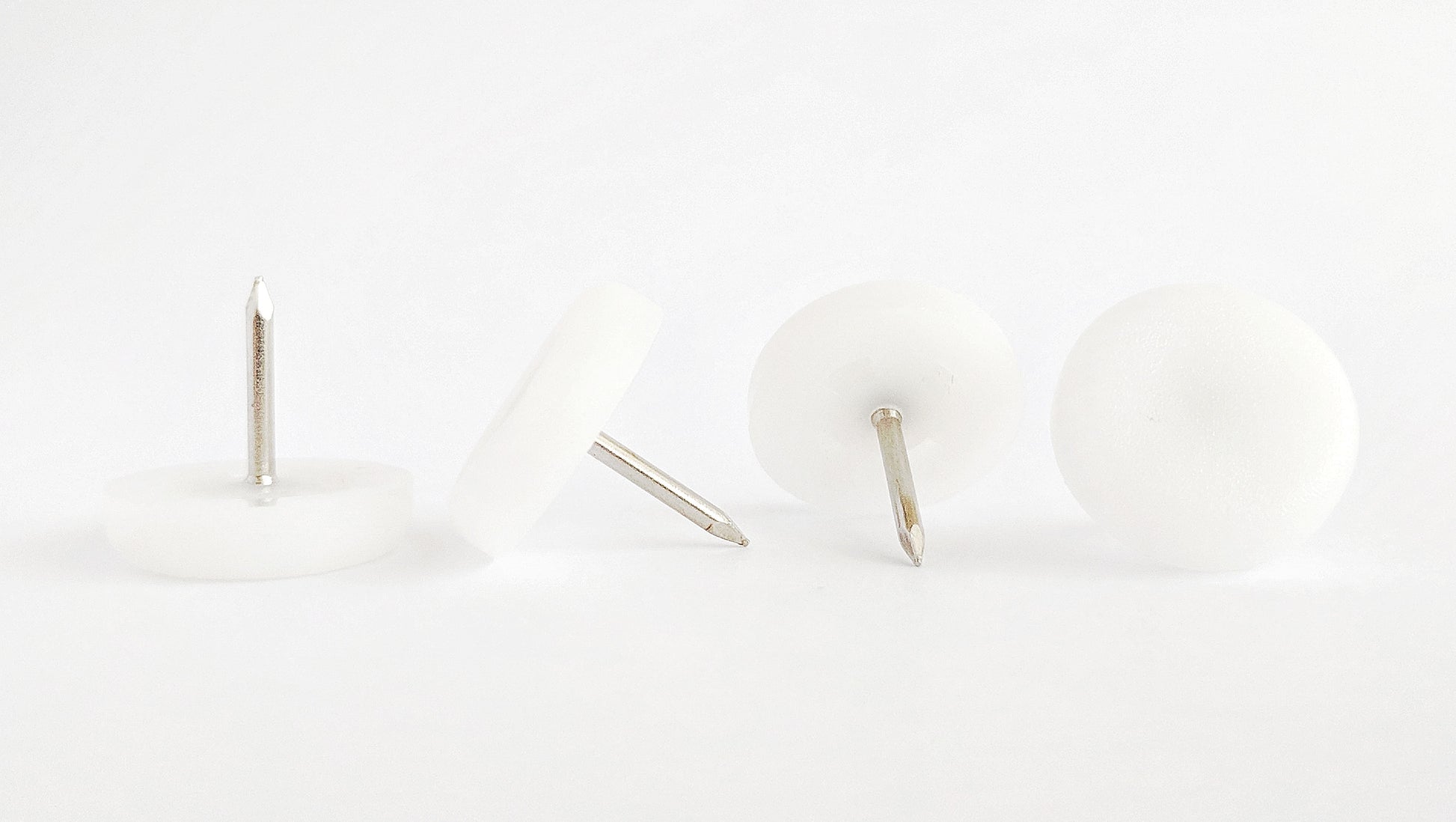 22mm White Plastic Nail On Gliders - Made in Germany - Keay Vital Parts