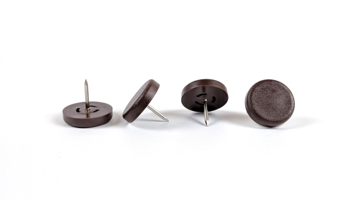 25mm Brown Nylon Nail On Gliders - Made in Germany - Keay Vital Parts