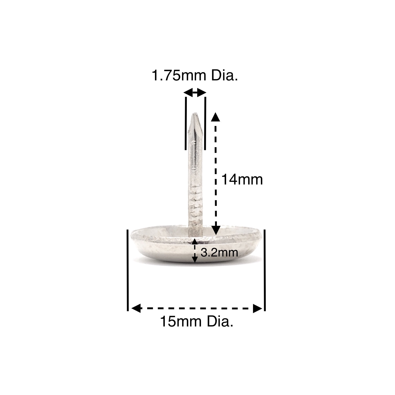 15mm Nail in Metal Glides - Made in Germany - Keay Vital Parts
