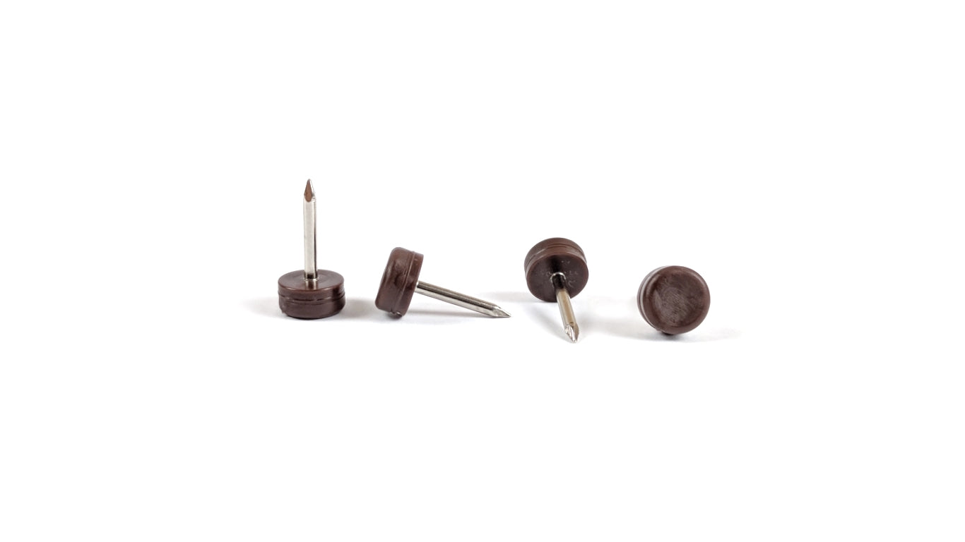 10mm Brown Plastic Nail On Gliders - Made in Germany - Keay Vital Parts