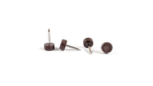 10mm Brown Plastic Nail On Gliders - Made in Germany - Keay Vital Parts
