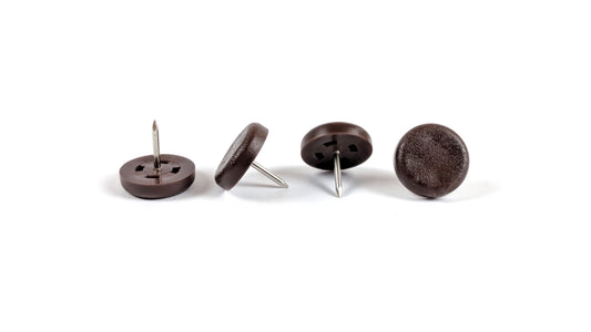22mm Brown Plastic Nail On Gliders - Made in Germany - Keay Vital Parts