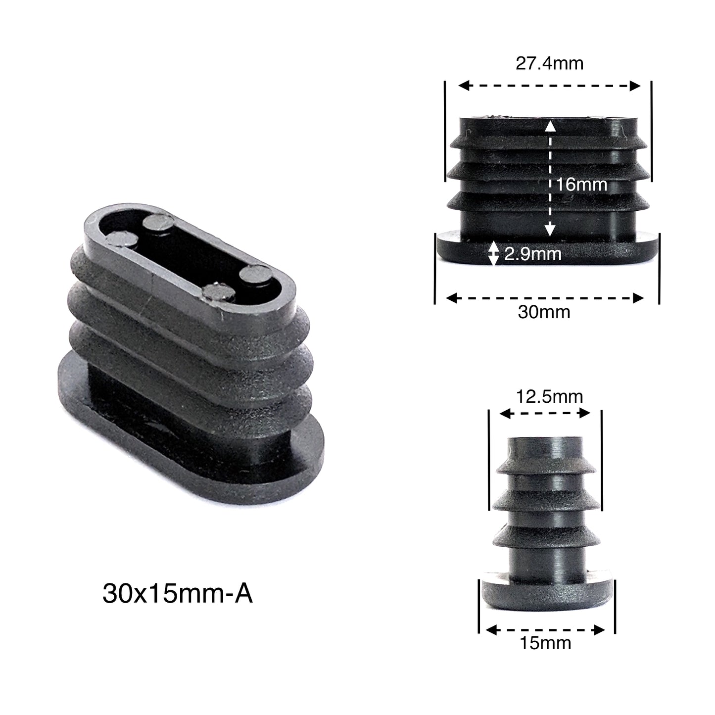 Oval Tube Inserts 30mm x 15mm A | Made in Germany | Keay Vital Parts - Keay Vital Parts
