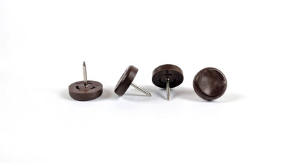 20mm Brown Plastic Nail On Gliders - Made in Germany - Keay Vital Parts