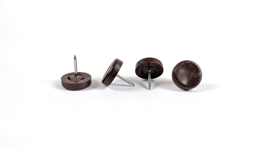 20mm Brown Plastic Nail On Gliders - Made in Germany - Keay Vital Parts