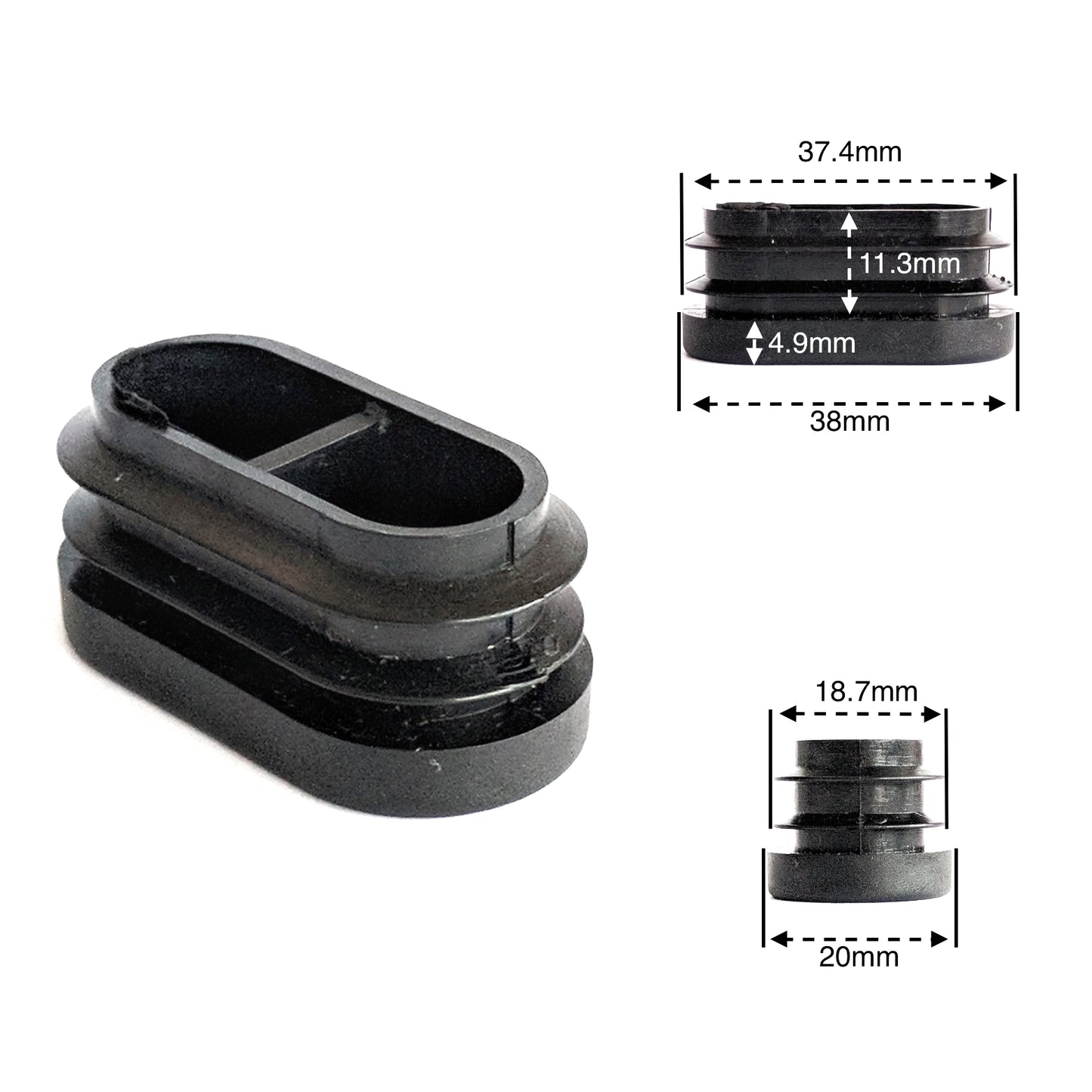 Oval Tube Inserts 38mm x 20mm | Made in Germany | Keay Vital Parts - Keay Vital Parts