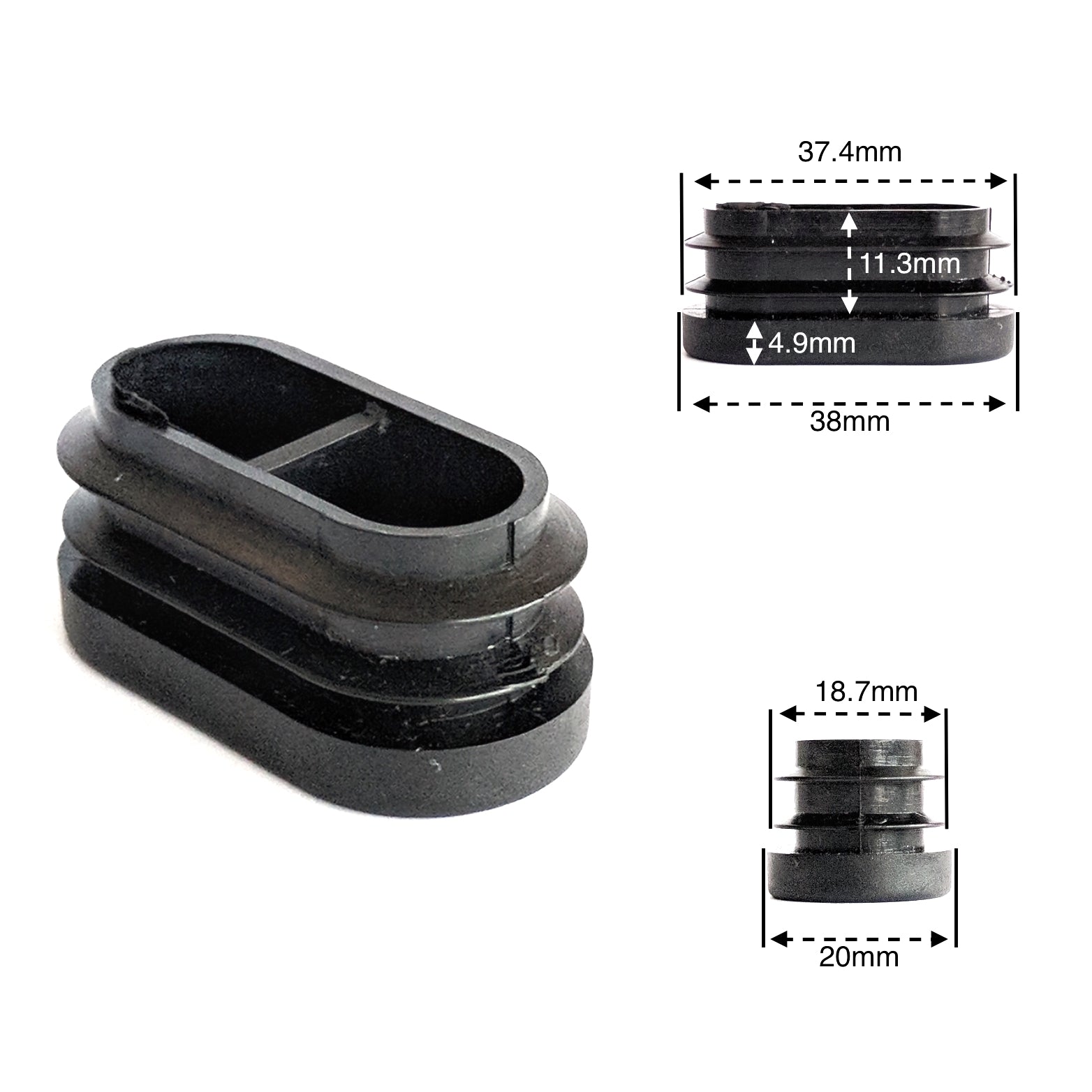 Oval Tube Inserts 38mm x 20mm | Made in Germany | Keay Vital Parts - Keay Vital Parts