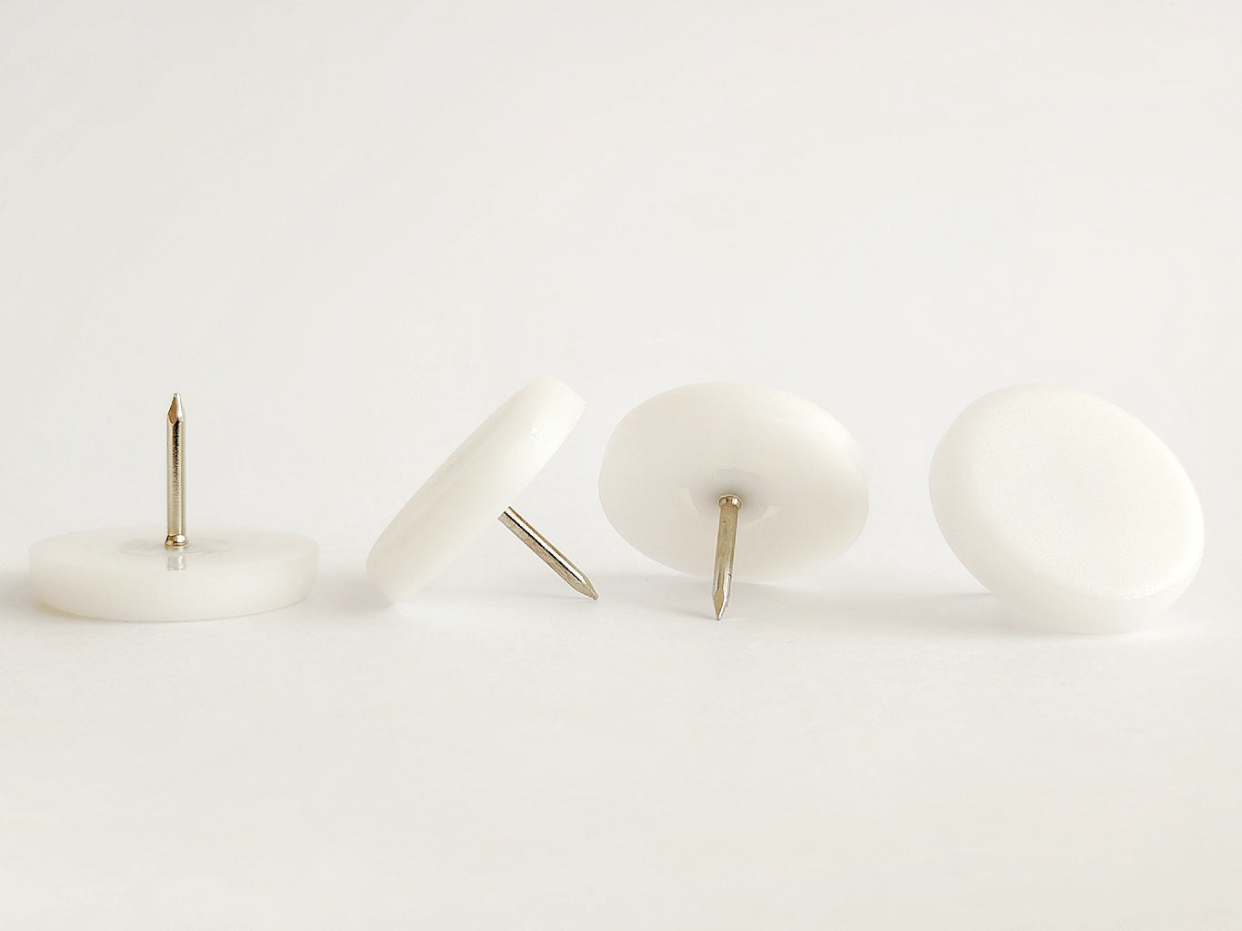 30mm White Nylon Nail On Gliders - Made in Germany - Keay Vital Parts