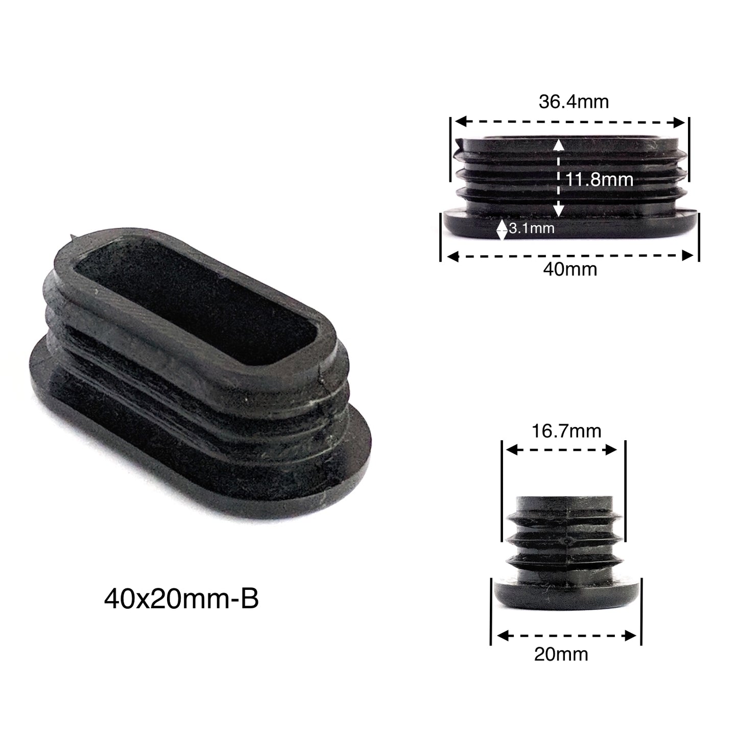 Oval Tube Inserts 40mm x 20mm B | Made in Germany | Keay Vital Parts - Keay Vital Parts