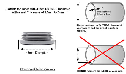 Round Tube Inserts 48mm Grey | Made in Germany | Keay Vital Parts - Keay Vital Parts