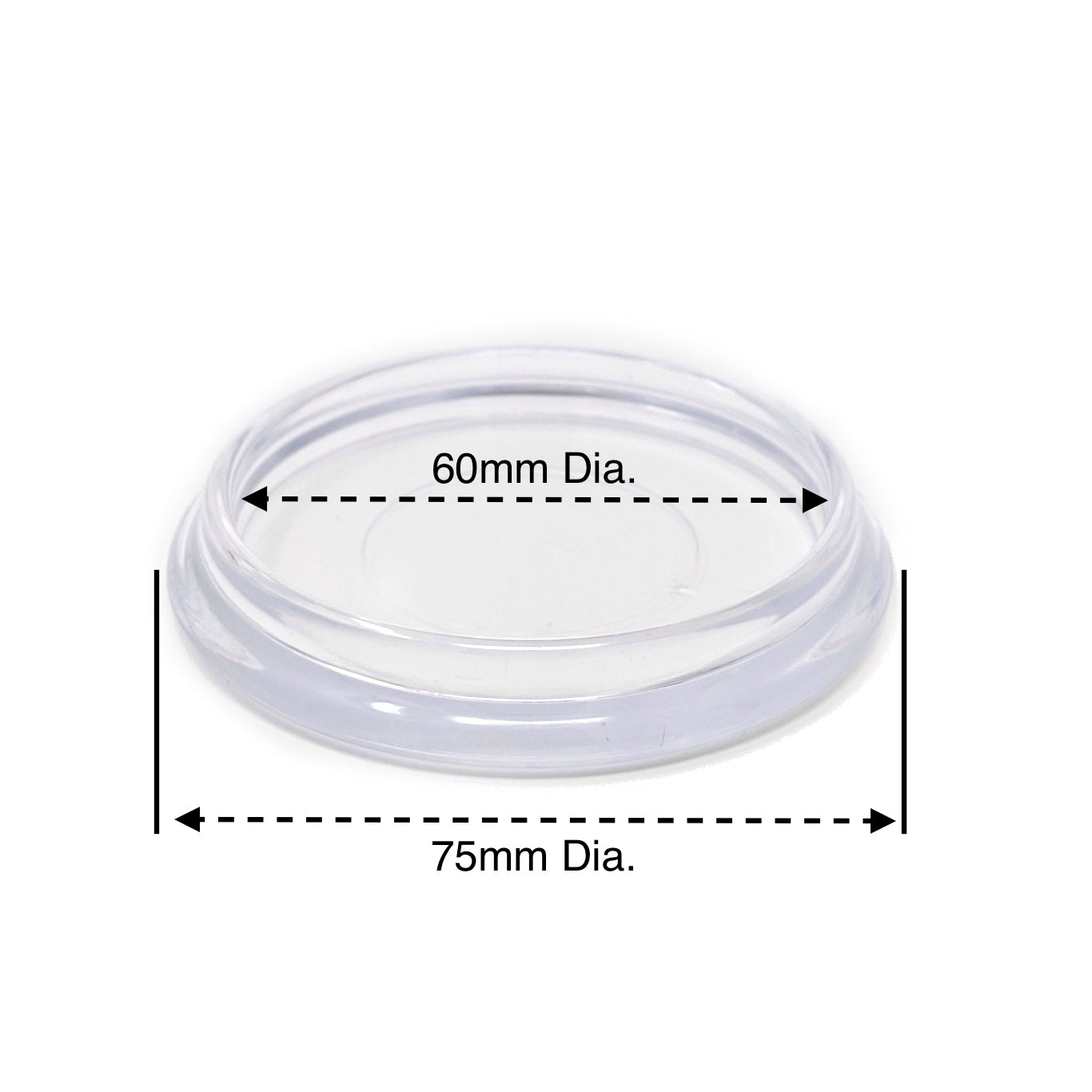 60mm Clear Round Furniture Leg Cups Floor Carpet Protector Made in G Keay Vital Parts