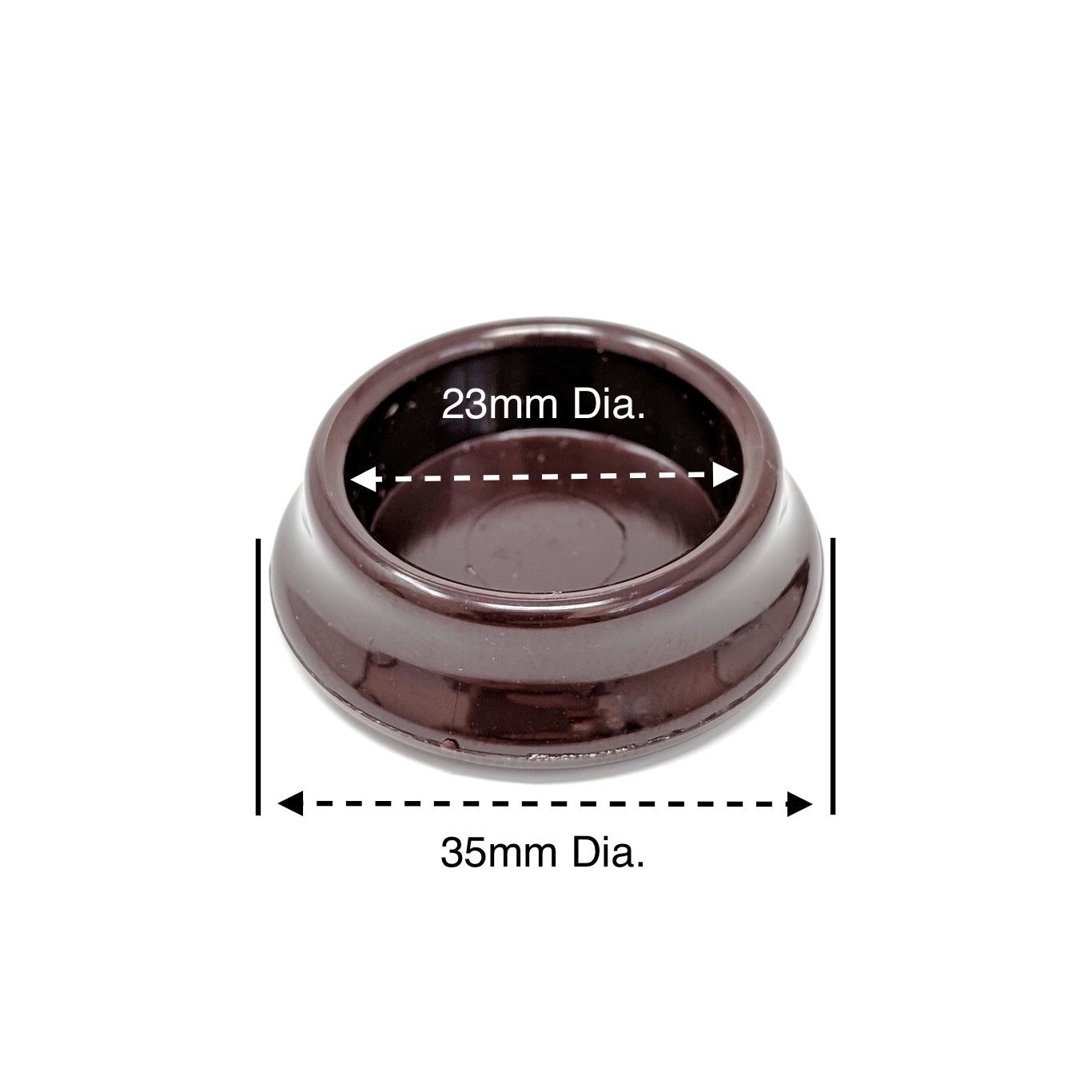 23mm Brown Round Furniture Leg Cups Floor Carpet Protector - Made in Germany - Keay Vital Parts