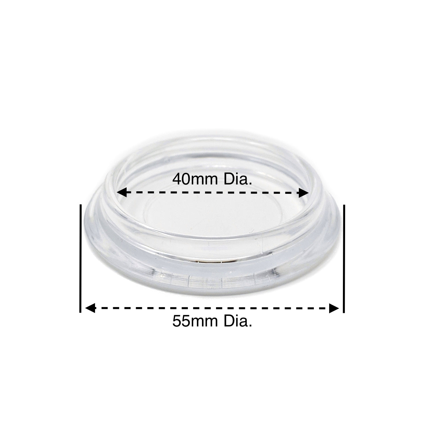 40mm Clear Round Furniture Leg Cups Floor Carpet Protector - Made in Germany - Keay Vital Parts