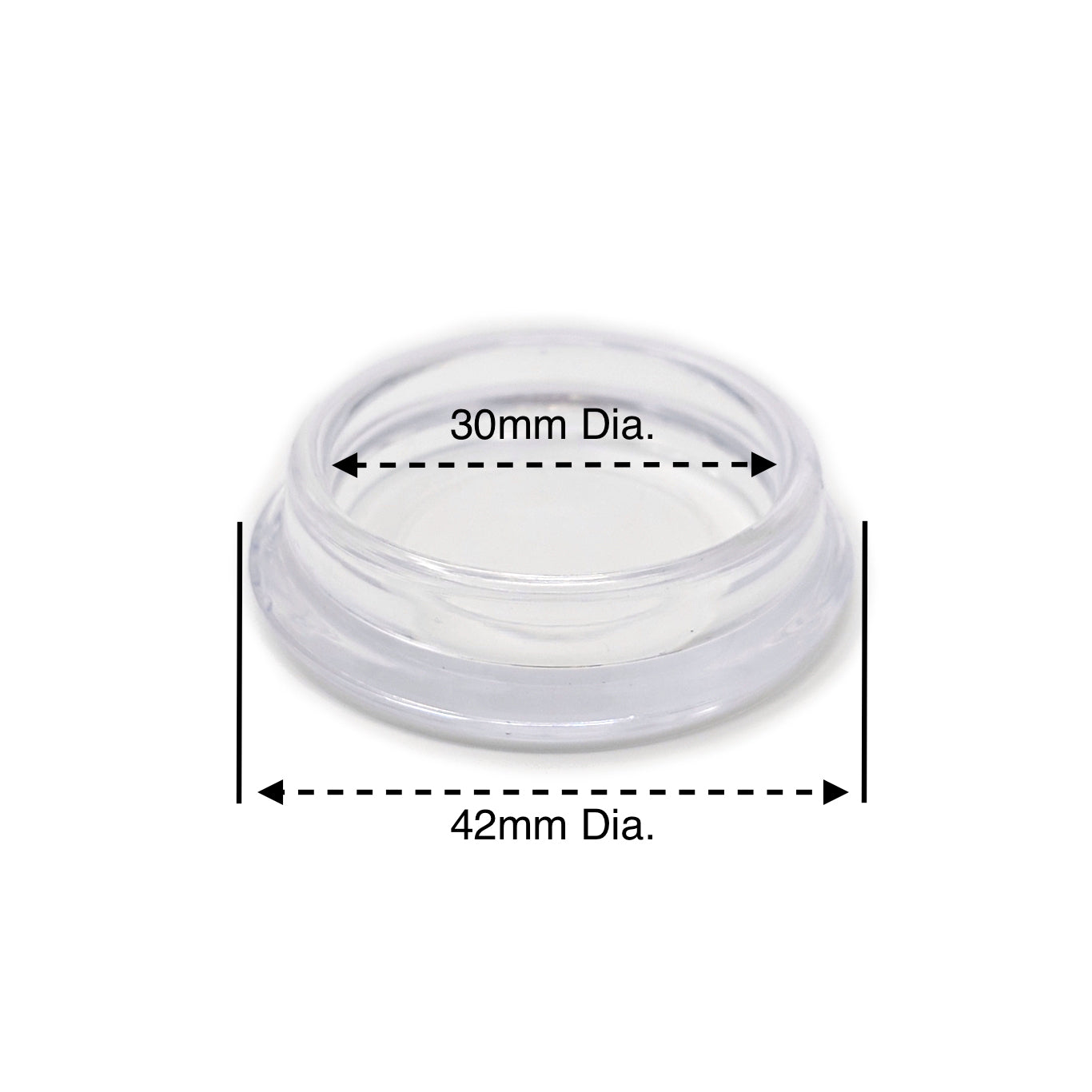 30mm Clear Round Furniture Leg Cups Floor Carpet Protector - Made in Germany - Keay Vital Parts