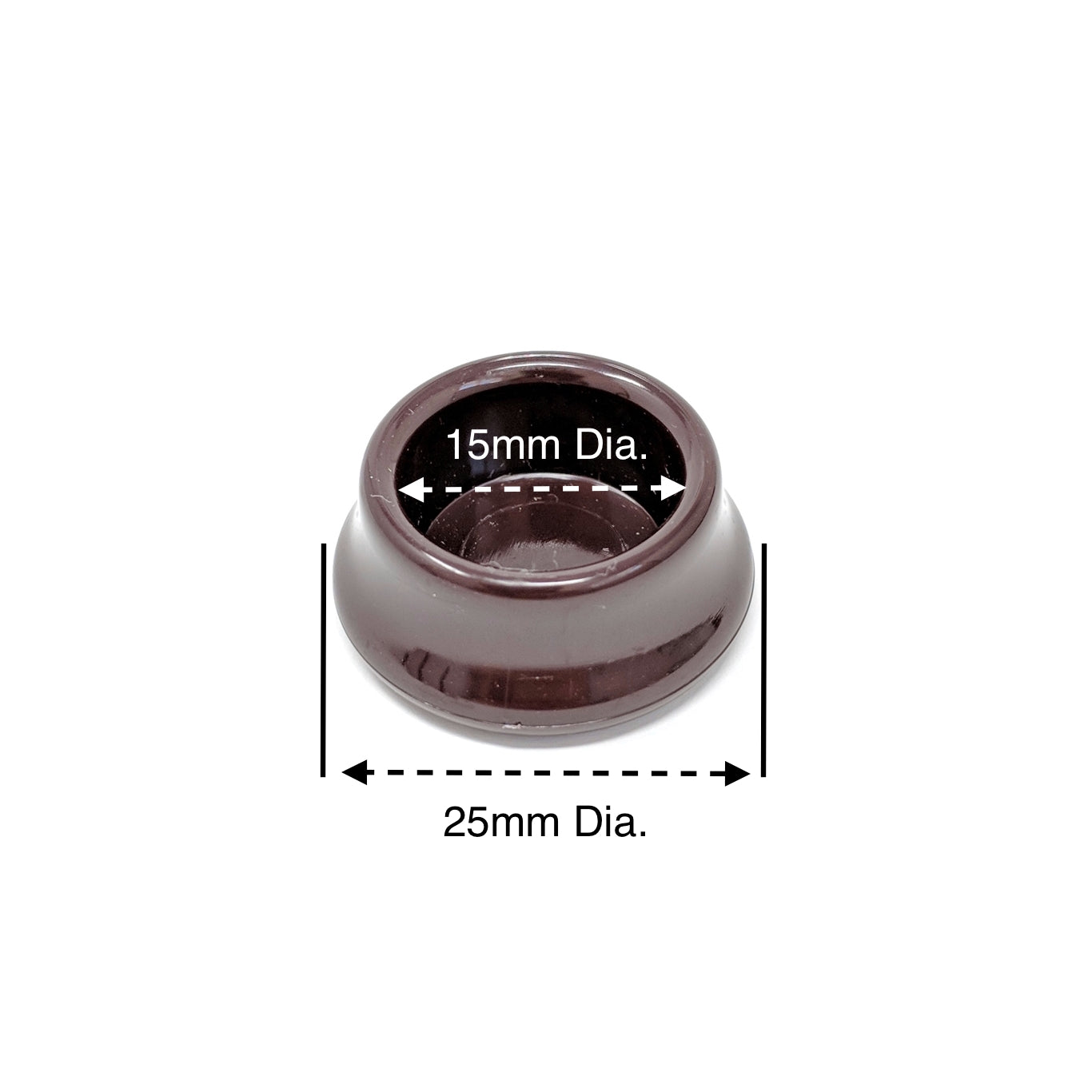 15mm Brown Round Furniture Leg Cups Floor Carpet Protector - Made in Germany - Keay Vital Parts