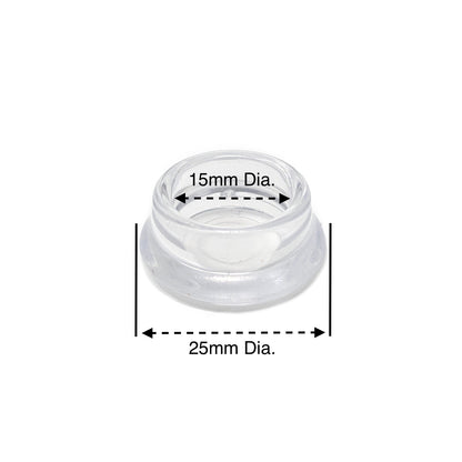 15mm Clear Round Furniture Leg Cups Floor Carpet Protector - Made in Germany - Keay Vital Parts