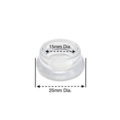 15mm Clear Round Furniture Leg Cups Floor Carpet Protector - Made in Germany - Keay Vital Parts