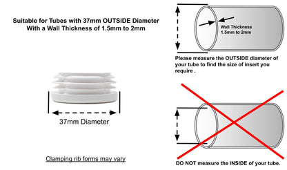 Round Tube Inserts 37mm White | Made in Germany | Keay Vital Parts - Keay Vital Parts