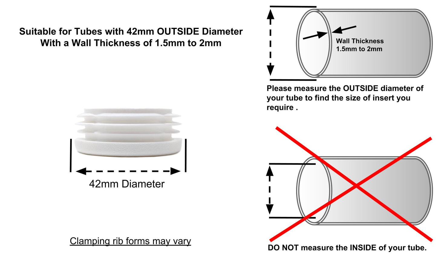 Round Tube Inserts 42mm White | Made in Germany | Keay Vital Parts - Keay Vital Parts