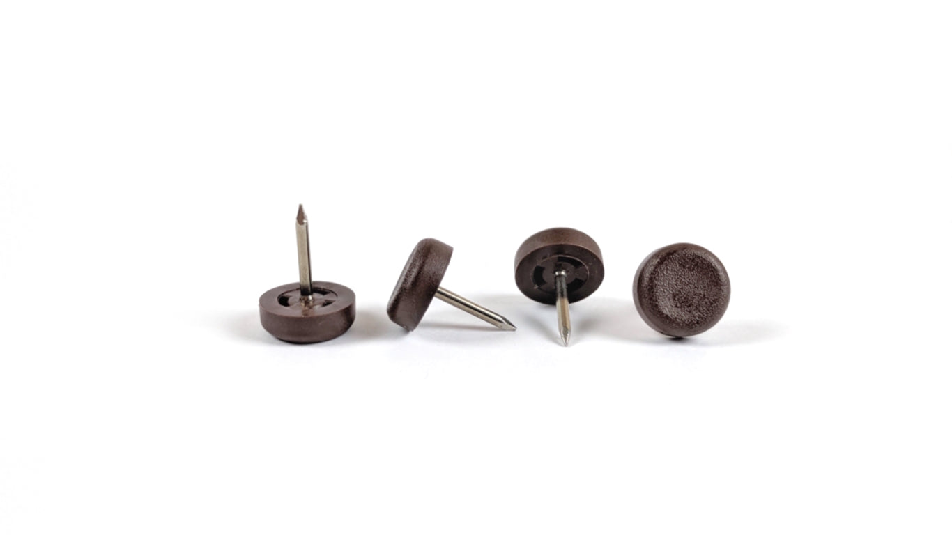 15mm Brown Plastic Nail On Gliders - Made in Germany - Keay Vital Parts