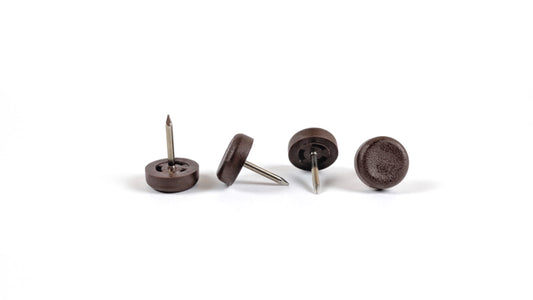 15mm Brown Plastic Nail On Gliders - Made in Germany - Keay Vital Parts