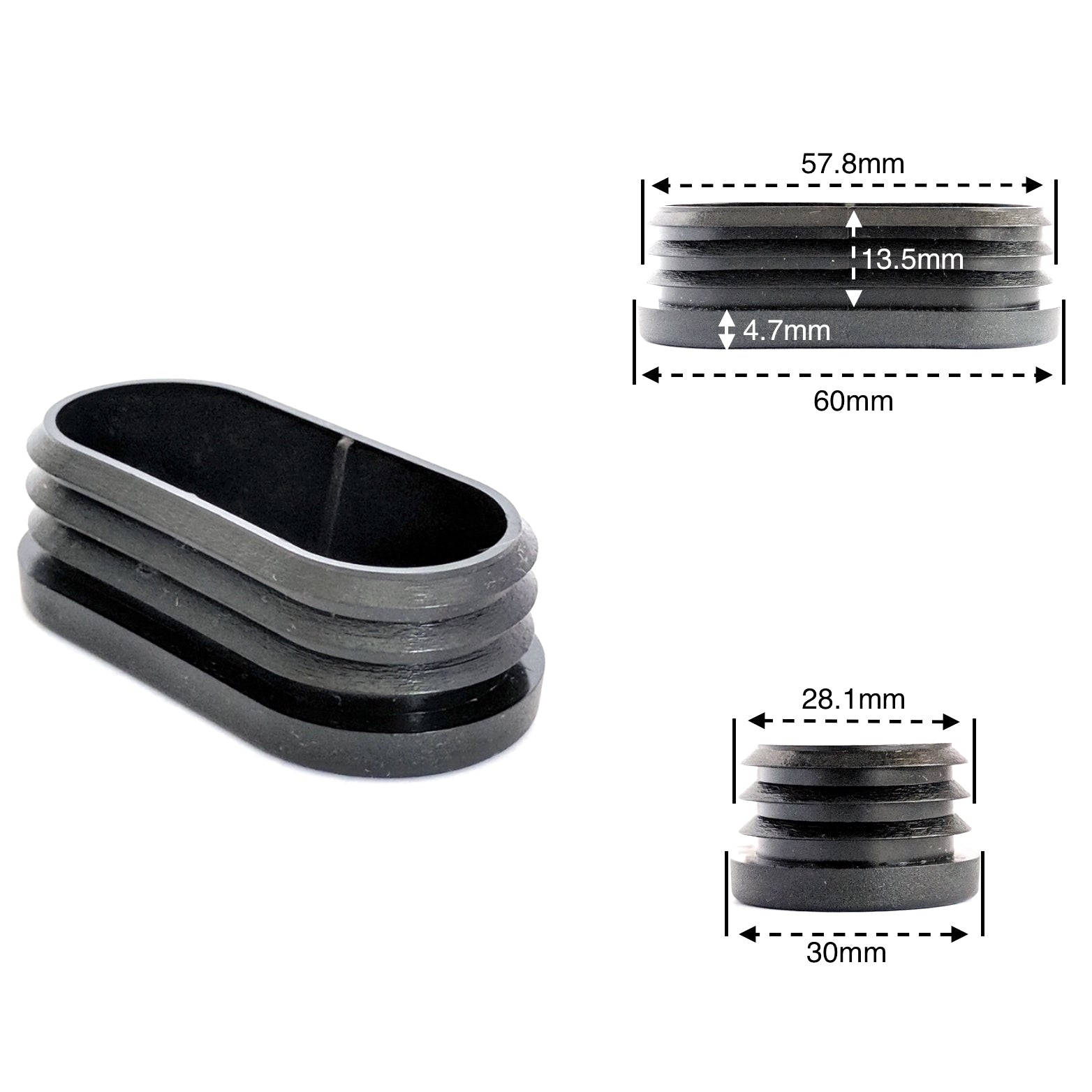 Oval Tube Inserts 60mm x 30mm | Made in Germany | Keay Vital Parts - Keay Vital Parts