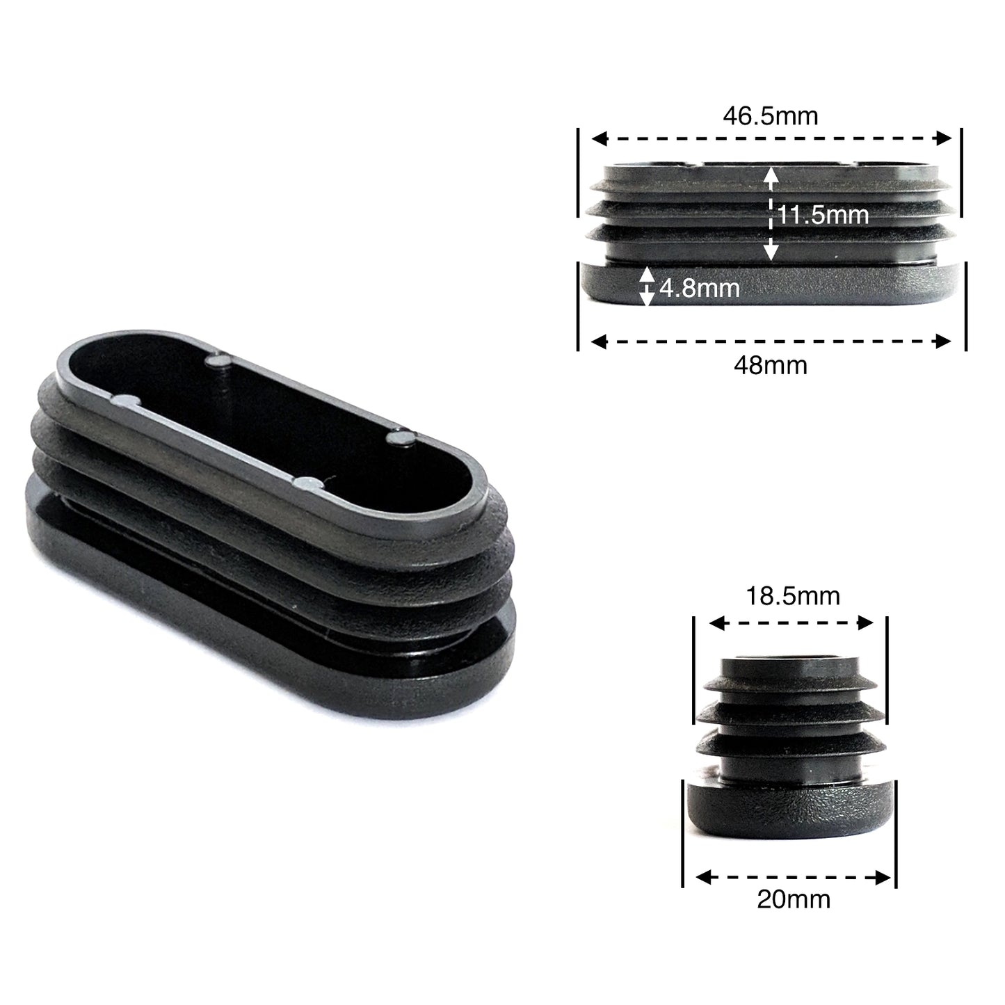 Oval Tube Inserts 48mm x 20mm | Made in Germany | Keay Vital Parts - Keay Vital Parts