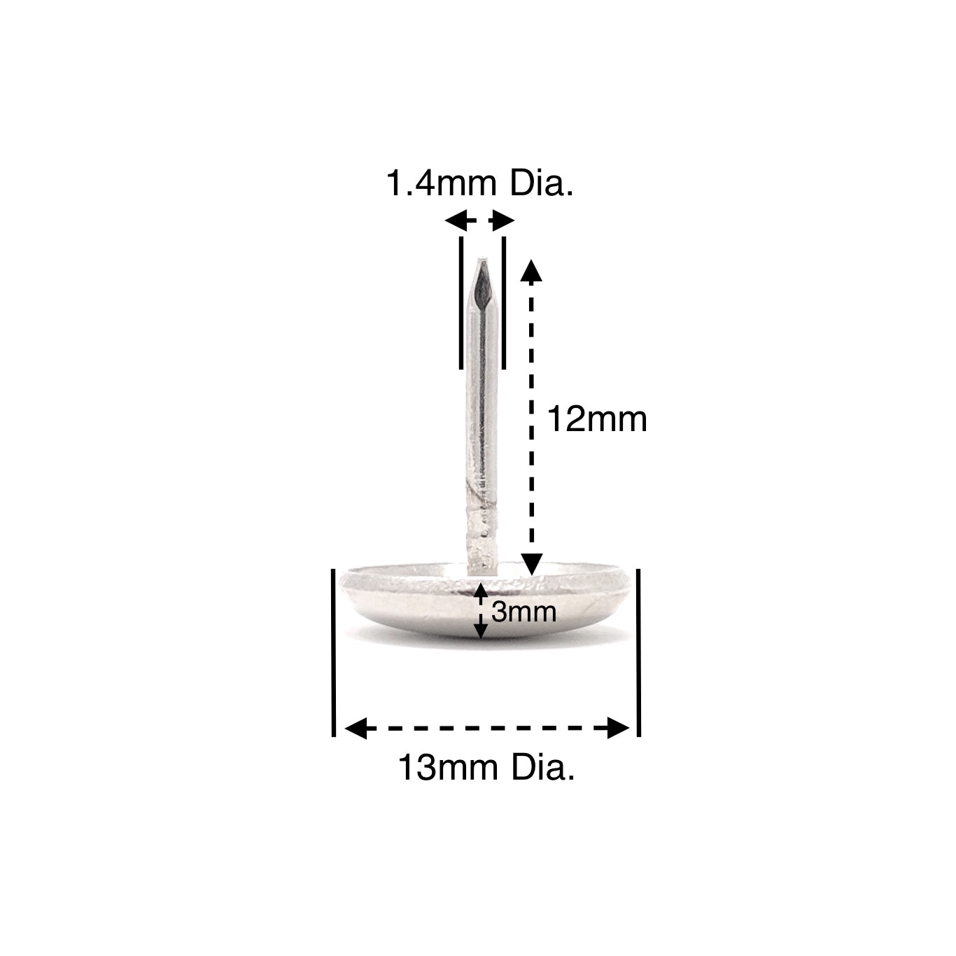 13mm Nail in Metal Glides - Made in Germany - Keay Vital Parts