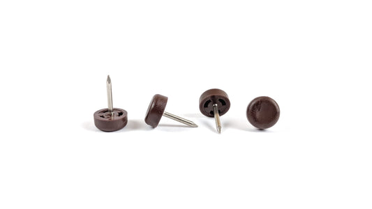 13mm Brown Plastic Nail On Gliders - Made in Germany - Keay Vital Parts