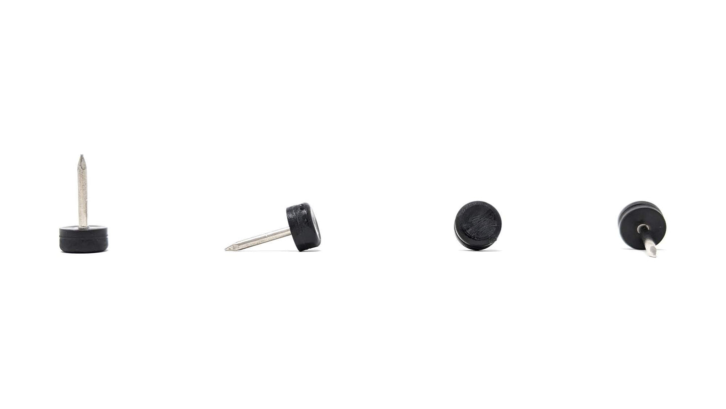 10mm Black Plastic Nail On Gliders - Made in Germany - Keay Vital Parts