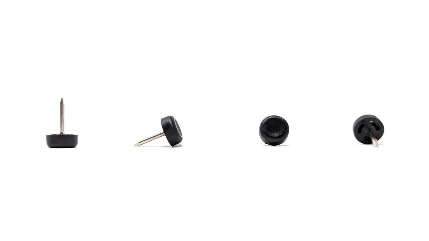 13mm Black Plastic Nail On Gliders - Made in Germany - Keay Vital Parts