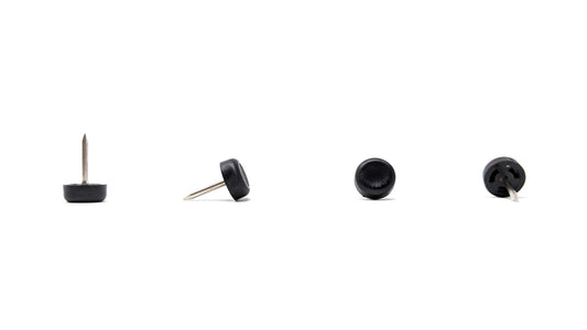 13mm Black Plastic Nail On Gliders - Made in Germany - Keay Vital Parts