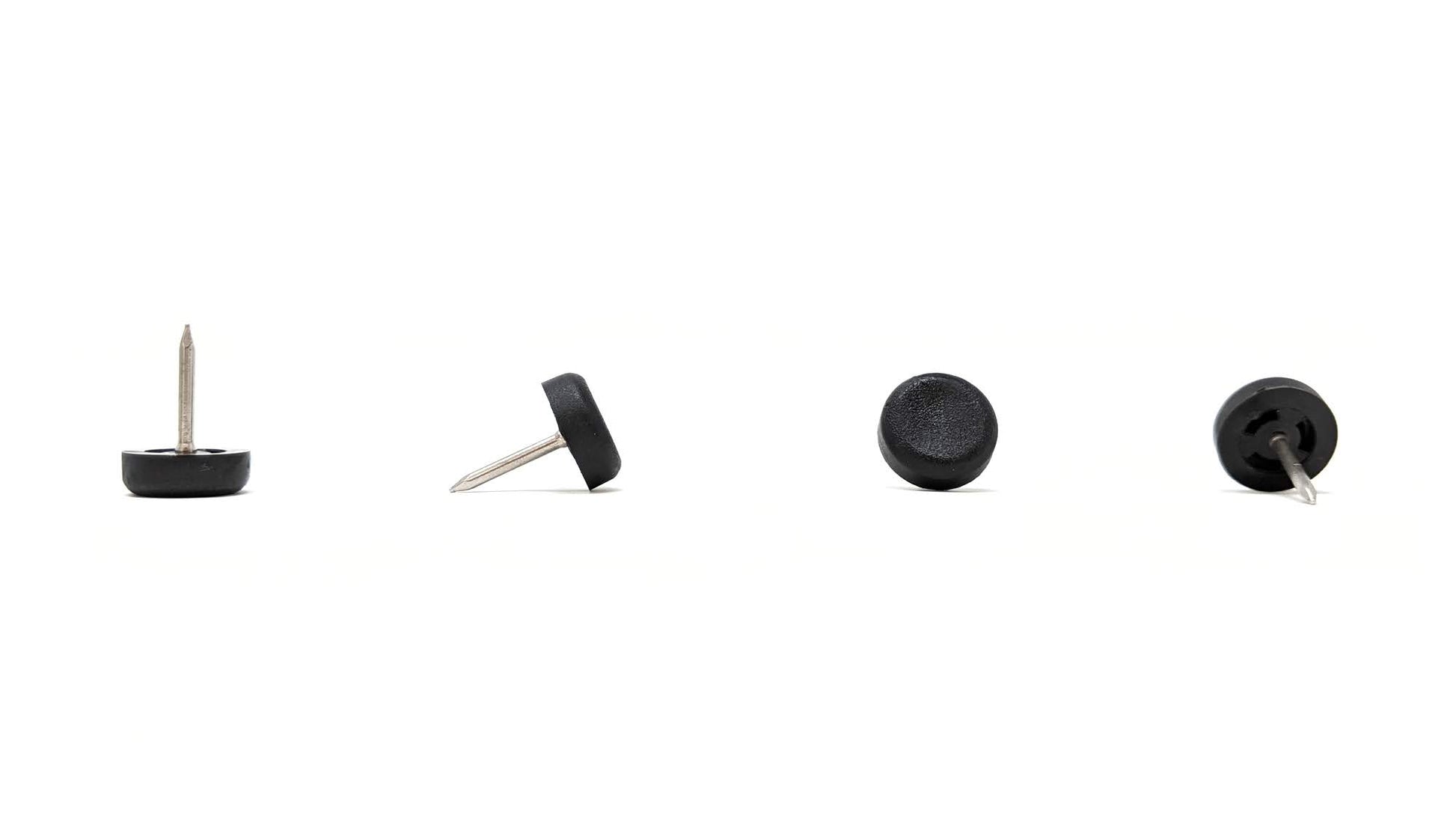15mm Black Plastic Nail On Gliders - Made in Germany - Keay Vital Parts